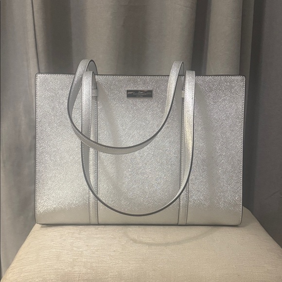 Handbags - Elegant Silver Kate Spade Tote Bag